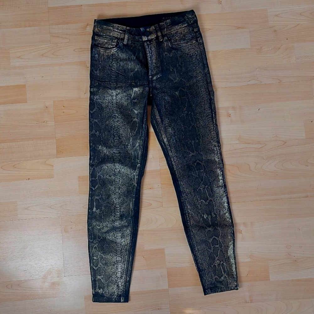 Black & Gold Snake Print Pants